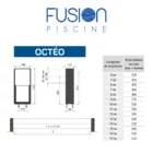 Dimensions couverture rouleau et pieds volet motorise Octeo