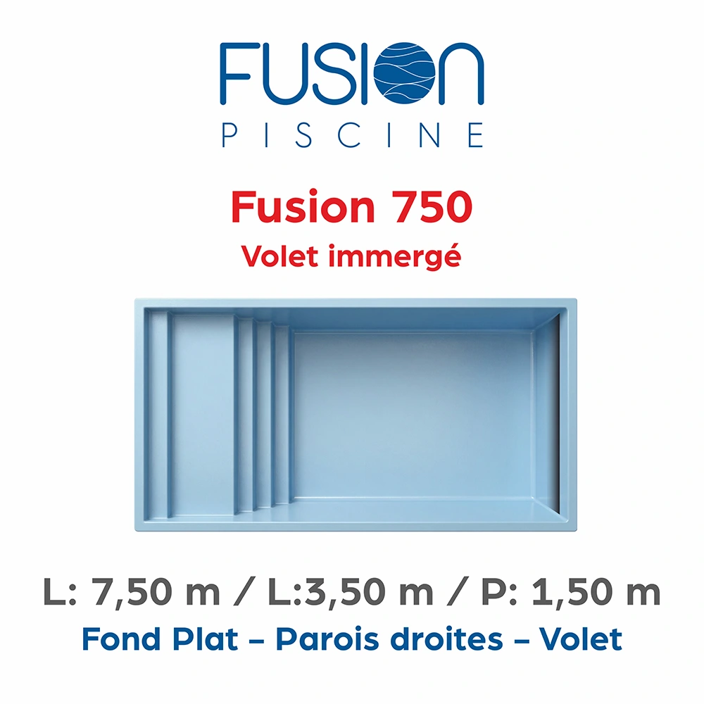 Piscine coque Fusion 750 Volet Immergé