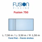 Piscine coque polyester Fusion 750