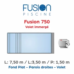 Piscine coque polyester Fusion 750 Volet immergé