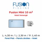 Piscine coque polyester Fusion Mini 10 m² Volet immergé