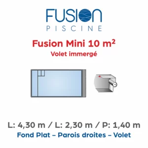 Piscine coque polyester Fusion Mini 10 m² Volet immergé