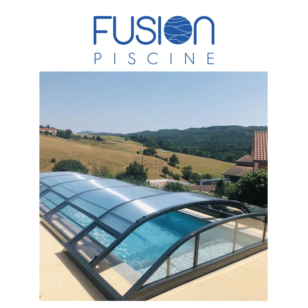 Abri piscine bas télescopique design Ansea Abri piscine bas télescopique design Ansea