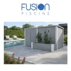 Abri technique pour matériel piscine double latéral avec jardinière