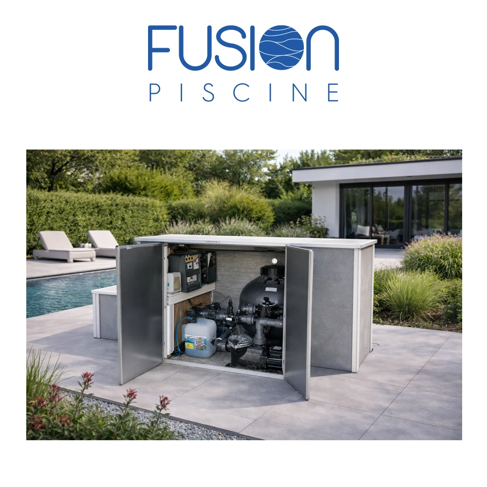 Abri technique pour matériel piscine double latéral