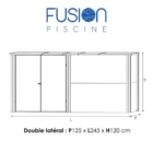 Dimensions Local technique piscine double latéral