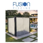 Local technique piscine simple Greige et Anthracite