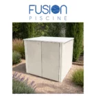 Local technique piscine simple Greige et Blanc