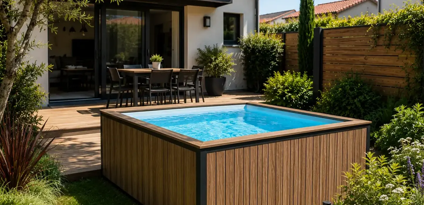 Micro piscine Pool Party sur une terrasse