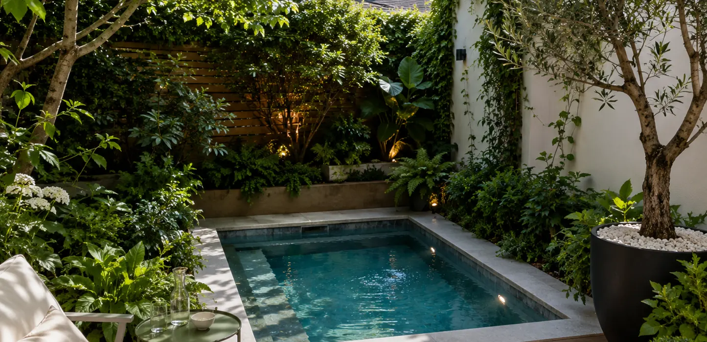 Mini piscine coque polyester avec ou sans volet immergé