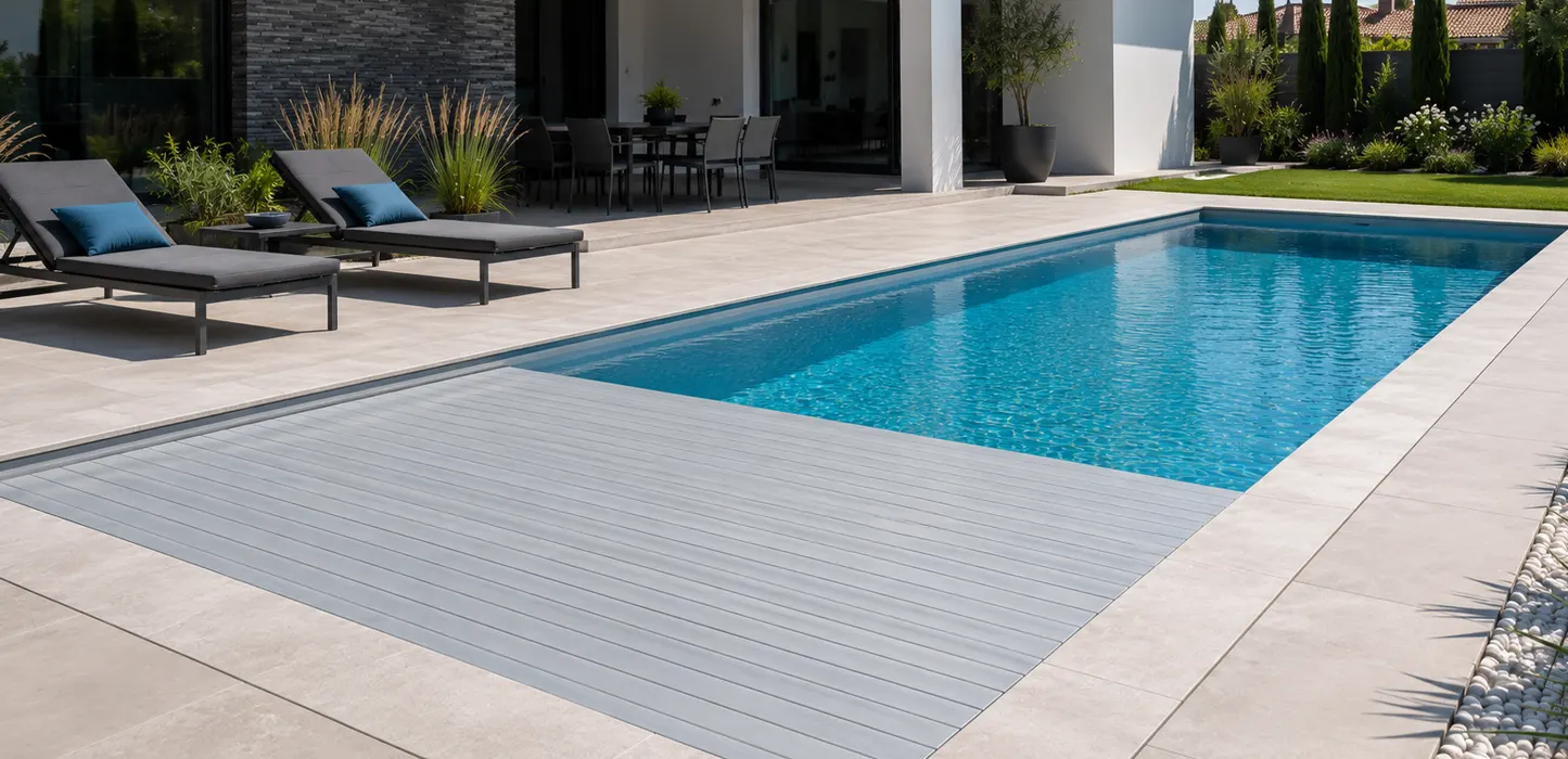 Piscine avec volet immergé Fusion Piscine